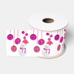 Christmas Decorative Ribbon, Snowman Grosgrain Ribbon