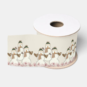 Christmas Decorative Ribbon, Snowman  Grosgrain Ribbon