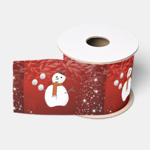 Christmas Decorative Ribbon, Snowman Grosgrain Ribbon