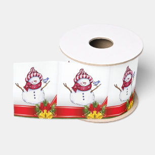Christmas Decorative Ribbon, Snowman Grosgrain Ribbon