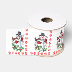 Christmas Decorative Ribbon, Snowman Grosgrain Ribbon