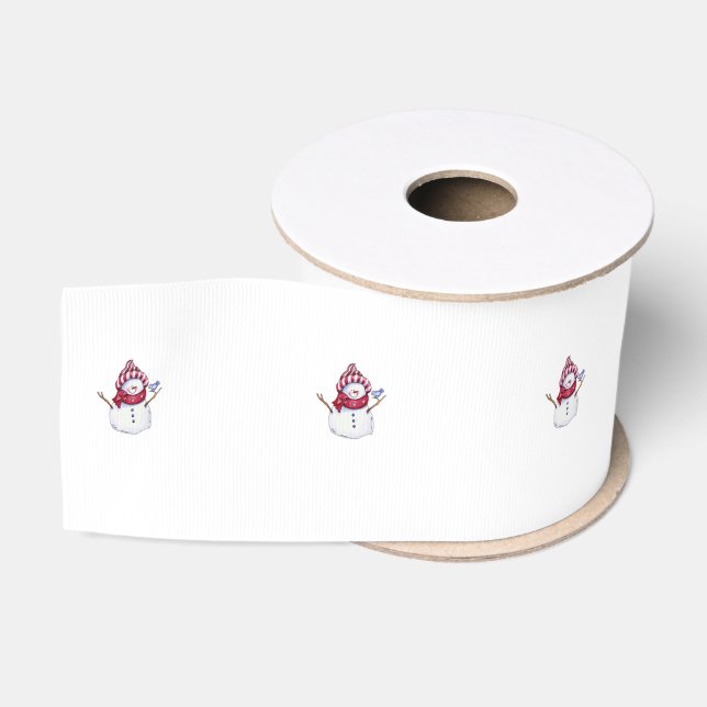 Christmas Decorative Ribbon, Snowman  Grosgrain Ribbon (Spool)