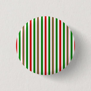 Christmas Decorative Stripes 1 Inch Round Button