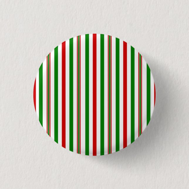 Christmas Decorative Stripes 1 Inch Round Button (Front)