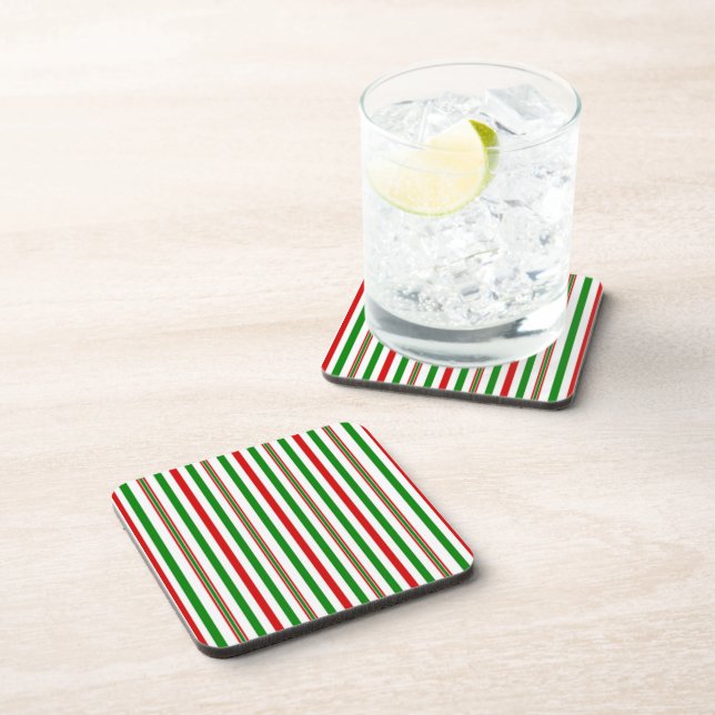 Christmas Decorative Stripes Coaster (Right Side)