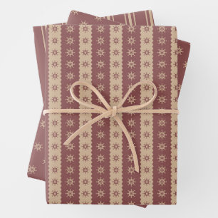 Christmas Decorative Stripes Wrapping Paper Set 