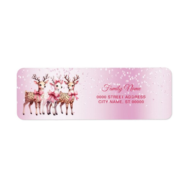 Christmas Deer Adresse de retour (Devant)