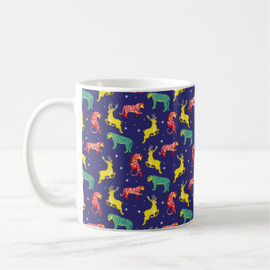 Christmas deer and tiger. Color trends!_ Coffee Mug