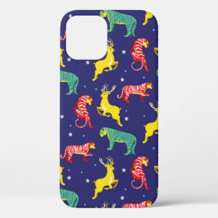 Christmas deer and tiger. Colour trends!_ iPhone 12 Case