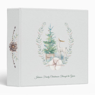 Christmas Deer and Tree Watercolor  Binder
