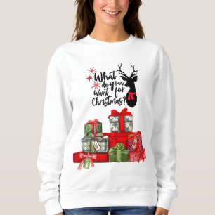 Christmas Deer and Wrapped Presents Sweatshirt