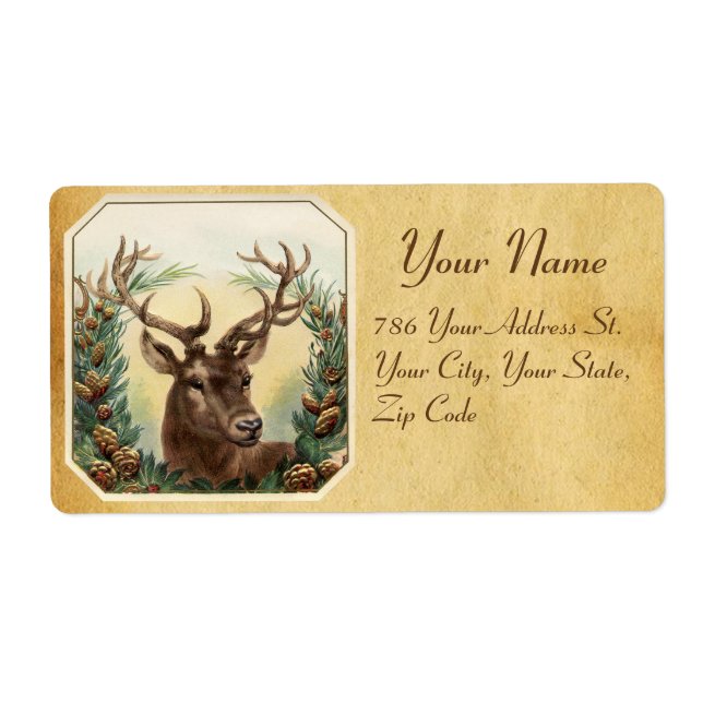 CHRISTMAS DEER AVEC PINE CROWN PARCHMENT (Devant)