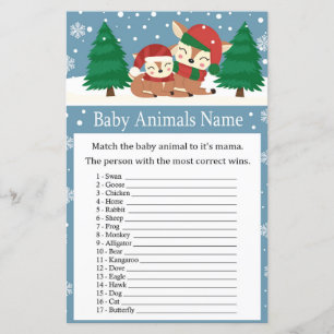 Christmas deer Baby Animals Name Game baby shower