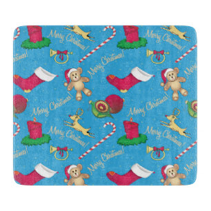 Christmas deer,bear and candle cutting board