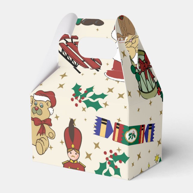 Christmas deer,bear,cat and Nutcracker Favor Box (Front Side)