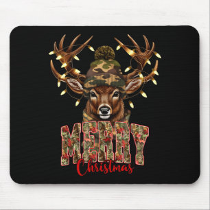 Christmas Deer Camouflage Hunting Camo Reindeer &a Mouse Pad