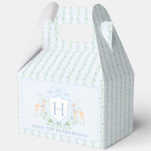 Christmas Deer Crest   Monogram Favor Box