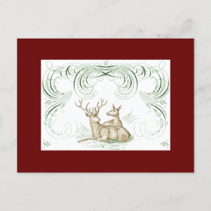 Christmas Deer "Dear Santa" Postcard