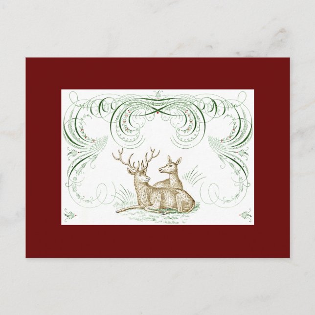 Christmas Deer "Dear Santa" Postcard (Front)