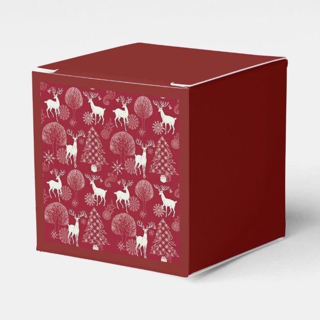 Christmas Deer Gift Favor Box (Front Side)