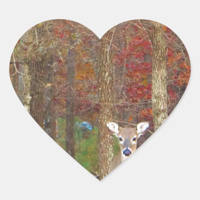 Christmas Deer Heart Sticker (Front)