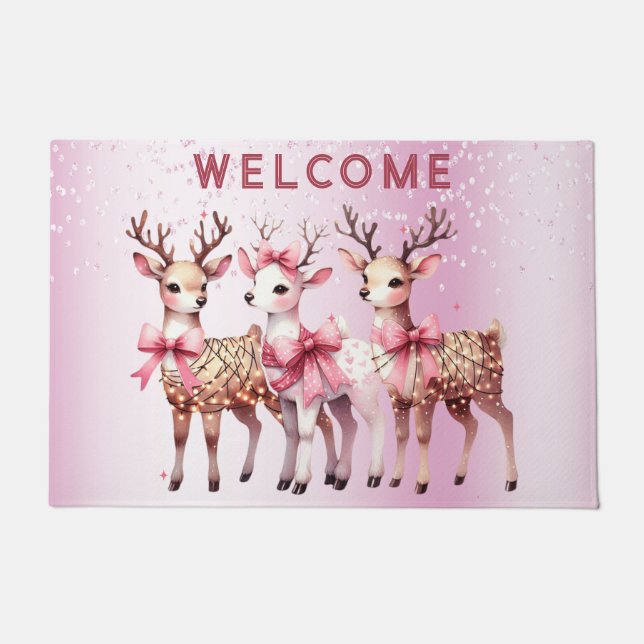 Christmas Deer Holiday Doormat (Front)