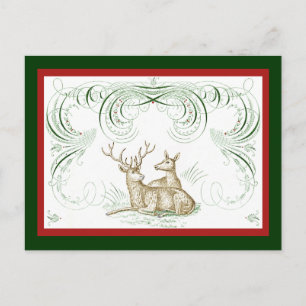 Christmas Deer Holiday Postcard