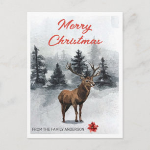 Christmas Deer Holiday Postcard