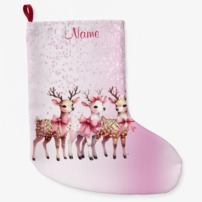 Christmas Deer Holiday Stocking (Front)