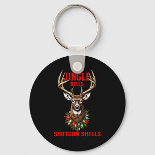 Christmas Deer Hunting Dashing Through Snow Jingle Keychain