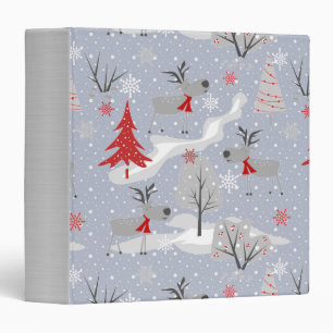 Christmas deer in the forest. binder