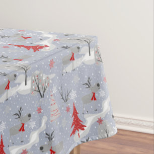 Christmas deer in the forest. Christmas, deer Tablecloth