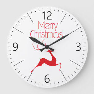 Christmas deer large clock