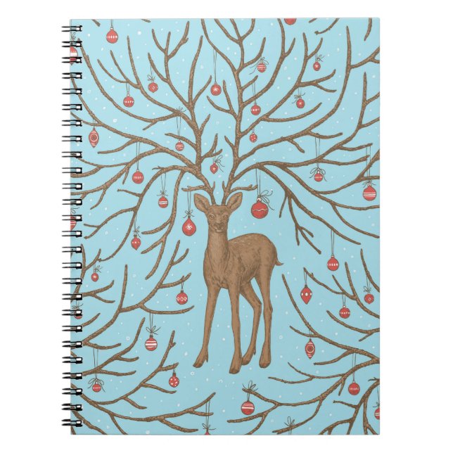 Christmas deer on blue notebook (Front)