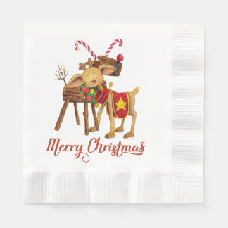 Christmas Deer Paper Napkins