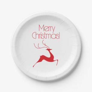 Christmas deer paper plate