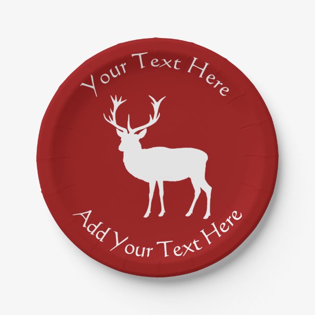Christmas Deer Paper Plate (Front)