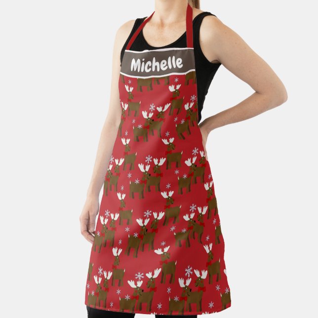 Christmas Deer Pattern Apron (Insitu)