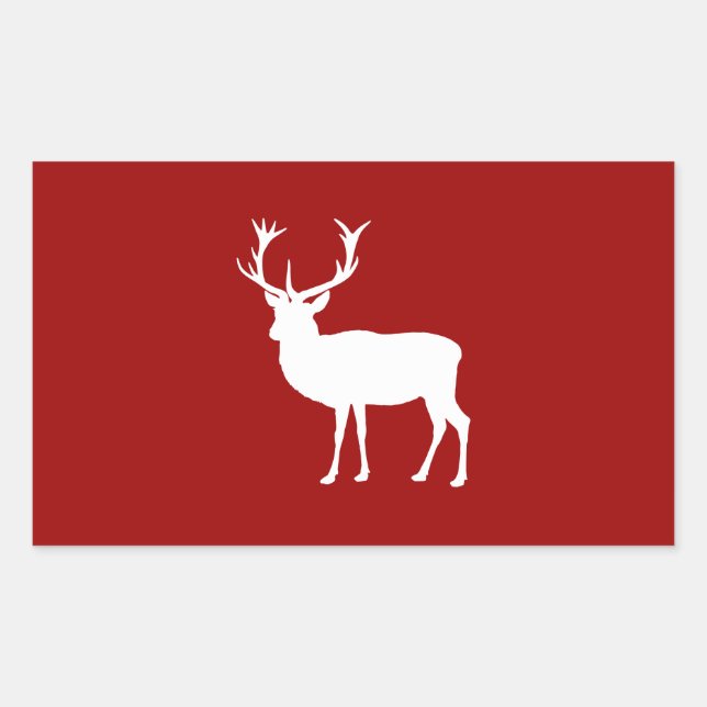 Christmas Deer Red and White Sticker (Front)
