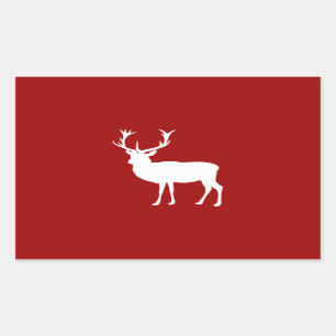 Christmas Deer Red and White Sticker