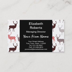 Christmas Deer / Reindeer Decorative Pattern Business Card