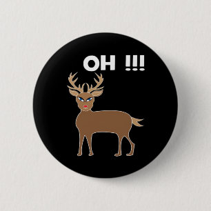 Christmas Deer Season Cute Festive Retro Style  2 Inch Round Button