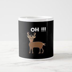 Christmas Deer Season Cute Festive Retro Style Large Coffee Mug
