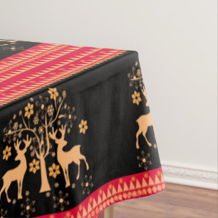 Christmas deer tablecloth