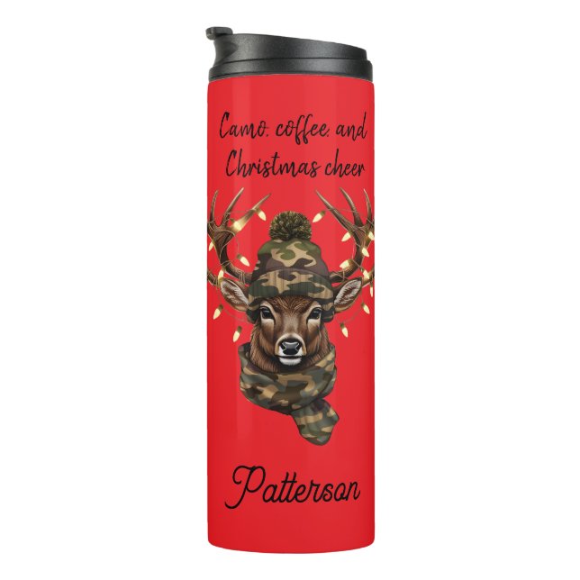 Christmas deer Thermal Tumbler (Rotated Right)