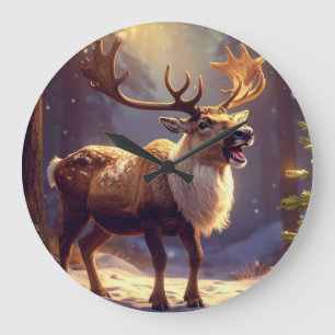Christmas DEER TO SANTA'S HEART Large Clock