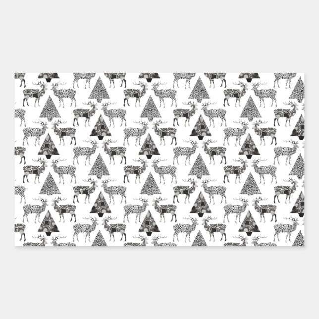 Christmas Deer & Trees Sticker (Front)