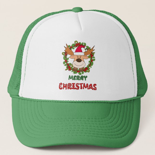 Christmas deer trucker hat (Front)