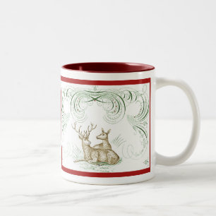 Christmas Deer Two-Tone Coffee Mug