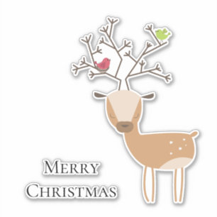 Christmas Deer with Birds